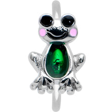 Load image into Gallery viewer, 20G 5/16 Dark Green Groovy Frog Nose Hoop
