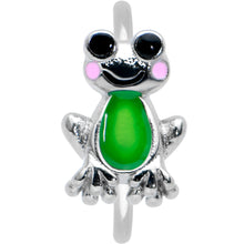 Load image into Gallery viewer, 20G 5/16 Light Green Groovy Frog Nose Hoop
