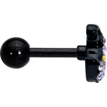 Load image into Gallery viewer, 16G 1/4 Clear Gem Black Witch Hat Halloween Cartilage Tragus
