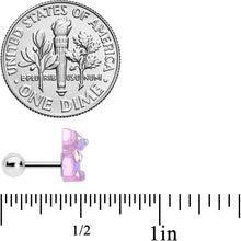 将图片加载到图库查看器，16G 1/4 Bear Pearlescent Purple Heart Cartilage Tragus Curation Set of 3
