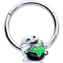 将图片加载到图库查看器，16G 3/8 Ghost Goo Cauldron Halloween Hinged Segment Ring
