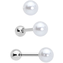 Load image into Gallery viewer, 16G 1/4 Bee Smile Flower Pearlescent Cartilage Tragus Set of 3
