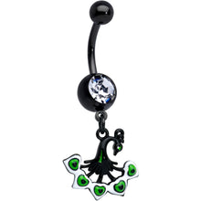 将图片加载到图库查看器，Clear Gem Black Pretty Peacock Dangle Belly Ring
