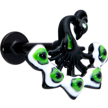 Load image into Gallery viewer, 16G 5/16 Black Green Perfect Peacock Labret Monroe Tragus
