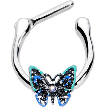 Load image into Gallery viewer, 16G 5/16 Aurora Gem Colorful Butterfly Glam Cartilage Clicker
