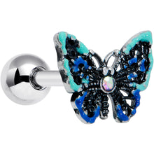 Load image into Gallery viewer, 16G 1/4 Aurora Gem Colorful Glam Butterfly Cartilage Tragus
