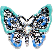 Load image into Gallery viewer, 20G 7mm Aurora Gem Colorful Glam Butterfly L Shape Nose Ring
