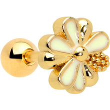 Load image into Gallery viewer, 16G 1/4 Gold Tone White Texture Daisy Flower Cartilage Tragus
