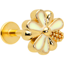 Load image into Gallery viewer, 16G 5/16 Gold Hue White Texture Daisy Flower Labret Monroe Tragus
