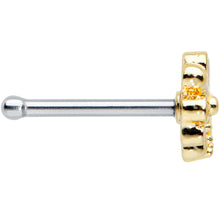 Load image into Gallery viewer, 20G 1/4 Gold Tone White Texture Daisy Flower Nose Bone
