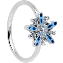 Load image into Gallery viewer, 20G 5/16 Snowflake Blues Christmas Nose Hoop
