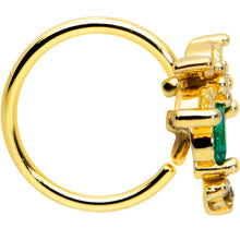 Load image into Gallery viewer, 20G 5/16 Clear Green Gem Gold Tone Sunlit Palm Tree Nose Hoop
