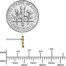 Load image into Gallery viewer, 20G 1/4 Clear Gem Gold Tone Retro Palm Tree Nose Bone
