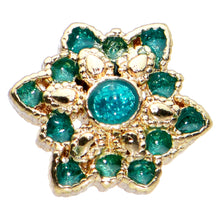 Load image into Gallery viewer, 20G 1/4 Blue Gem Gold Tone Snowflake Nose Bone
