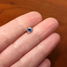 Load image into Gallery viewer, 16G 1/4 Clear Blue Gem Oval Swirl Cartilage Tragus Earring
