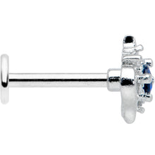 Load image into Gallery viewer, 16G 5/16 Clear Blue Gem Oval Swirl Labret Monroe Tragus
