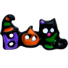 Load image into Gallery viewer, 16G 1/4 Black Boo Party Halloween Cartilage Tragus Earring
