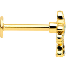 Load image into Gallery viewer, 16G 5/16 Clear Gem Gold Tone Retro Palm Tree Labret Monroe Tragus
