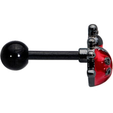 Load image into Gallery viewer, 16G 1/4 Black Classic Ladybug Cartilage Tragus Earring
