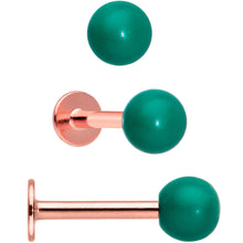 Load image into Gallery viewer, 16G 5/16 Red Gem Rose Gold Tone Snowman Christmas Labret Set of 3

