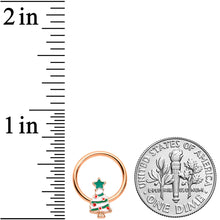 Load image into Gallery viewer, 16G 3/8 Rose Gold Tone Snowman Christmas BCR Horseshoe Set of 4
