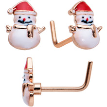 Load image into Gallery viewer, 20G 1/4  5/16 Red Gem Rosy Tone Christmas Nose Bone Hoop Set of 4
