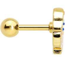 Load image into Gallery viewer, 16G 1/4 Gold Tone Blue Eyed Santa Christmas Cartilage Tragus
