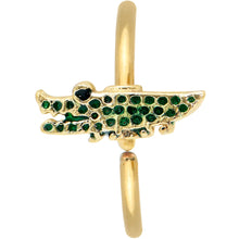 Load image into Gallery viewer, 20G 5/16 Gold Tone Hungry Alligator Nose Hoop
