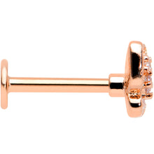 Load image into Gallery viewer, 16G 5/16 Clear Gem Rose Gold Tone Airy Butterfly Labret Tragus
