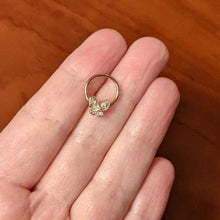 Load image into Gallery viewer, 16G 3/8 Clear Gem Rose Gold Hue Airy Butterfly Hinged Segment Ring
