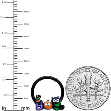 将图片加载到图库查看器，16G 3/8 Black Boo Party Halloween Hinged Segment Ring
