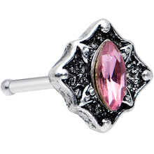 Load image into Gallery viewer, 20G 1/4 Pink Gem Rhombus Retro Nose Bone
