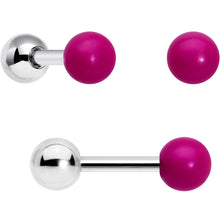 Load image into Gallery viewer, 16G 1/4 Pink Gem Spider Witch Halloween Cartilage Tragus Set of 3
