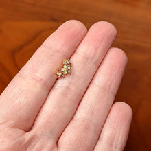 Load image into Gallery viewer, 20G 5/16 White Faux Opal Gold Tone Flowers Nose Hoop

