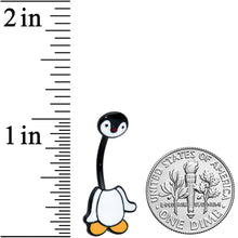 Load image into Gallery viewer, Black Baby Penguin Winter Double Mount Belly Ring
