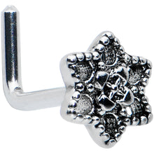 将图片加载到图库查看器，20G 1/4 Hexagram Center Flower L Shape Nose Ring
