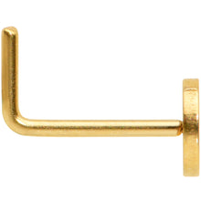 Load image into Gallery viewer, 20G 1/4 Gold Tone Simple Peace Sign L Shape Nose Ring
