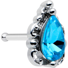 将图片加载到图库查看器，20G 1/4 Blue Gem Textured Art Deco Nose Bone
