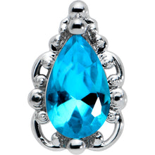 将图片加载到图库查看器，20G 1/4 Blue Gem Textured Art Deco Nose Bone
