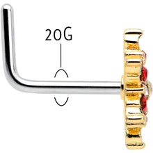 Load image into Gallery viewer, 20G 7mm Aurora Gem Gold Tone Christmas Star L Shape Nose Ring
