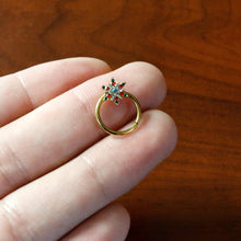 Load image into Gallery viewer, 16G 3/8 Aurora Gem Gold Tone Christmas Star Hinged Segment Ring
