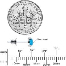 将图片加载到图库查看器，4mm Blue Turquoise Stone Implant Grade Titanium Stud Earrings
