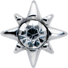 Load image into Gallery viewer, Clear CZ Gem Evening Star Barbell Tongue Ring

