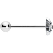 Load image into Gallery viewer, Clear CZ Gem Evening Star Barbell Tongue Ring
