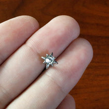 Load image into Gallery viewer, Clear CZ Gem Evening Star Barbell Tongue Ring
