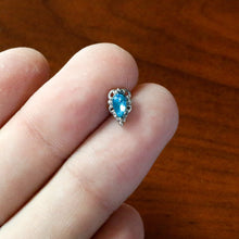 Load image into Gallery viewer, 16G 5/16 Blue Gem Art Deco Oval Labret Monroe Tragus
