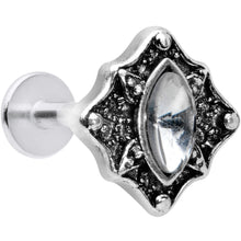 Load image into Gallery viewer, 16G 5/16 Clear Gem Retro Rhombus Labret Monroe Tragus
