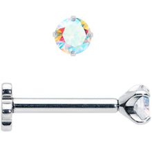 Load image into Gallery viewer, 16G 5/16 Aurora CZ G23 Titanium Threadless Flower Labret Tragus
