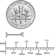 Load image into Gallery viewer, 16G 5/16 Pink CZ Gem G23 Titanium Threadless Flower Labret Tragus
