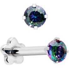 将图片加载到图库查看器，16G 5/16 Vitrail CZ G23 Titanium Threadless Flower Labret Tragus

